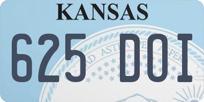 KS license plate 625DOI
