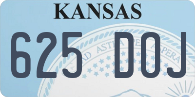 KS license plate 625DOJ