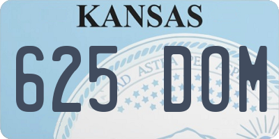 KS license plate 625DOM