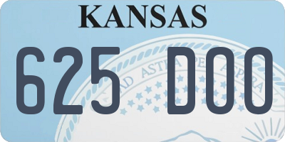 KS license plate 625DOO