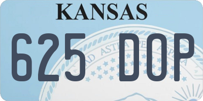 KS license plate 625DOP