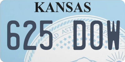 KS license plate 625DOW