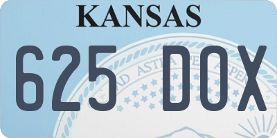 KS license plate 625DOX