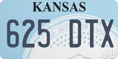 KS license plate 625DTX