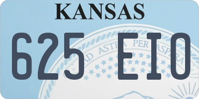 KS license plate 625EIO