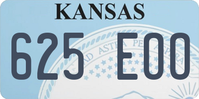 KS license plate 625EOO