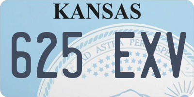 KS license plate 625EXV