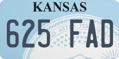 KS license plate 625FAD