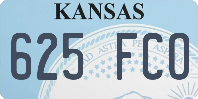 KS license plate 625FCO