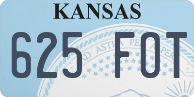 KS license plate 625FOT