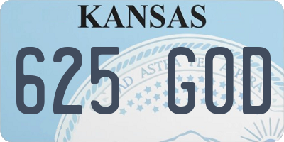 KS license plate 625GOD