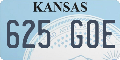 KS license plate 625GOE