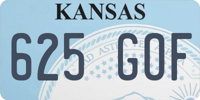 KS license plate 625GOF