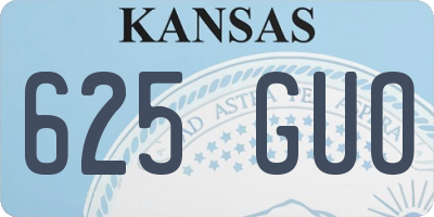 KS license plate 625GUO