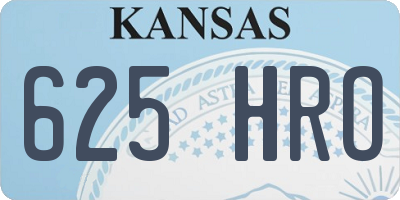 KS license plate 625HRO