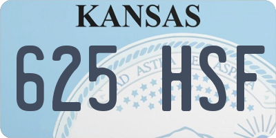 KS license plate 625HSF