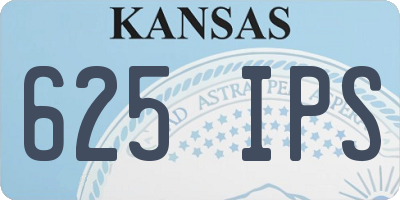 KS license plate 625IPS