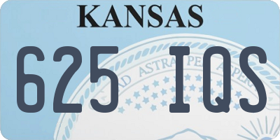 KS license plate 625IQS