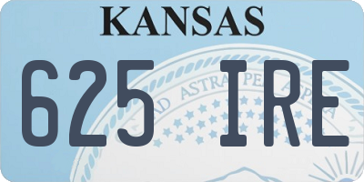 KS license plate 625IRE