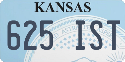 KS license plate 625IST