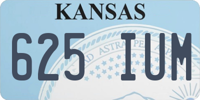 KS license plate 625IUM