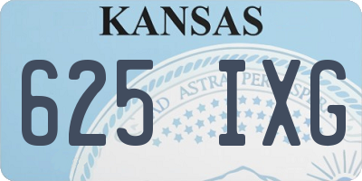 KS license plate 625IXG