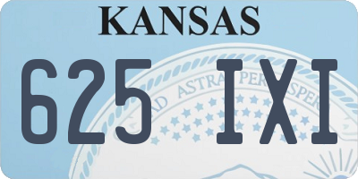KS license plate 625IXI