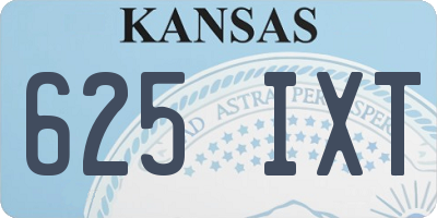 KS license plate 625IXT