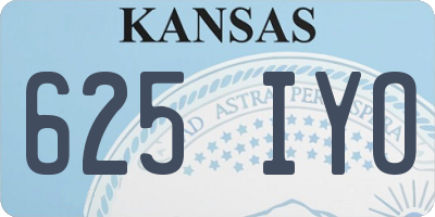 KS license plate 625IYO