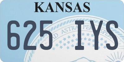 KS license plate 625IYS
