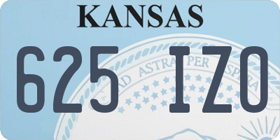 KS license plate 625IZO
