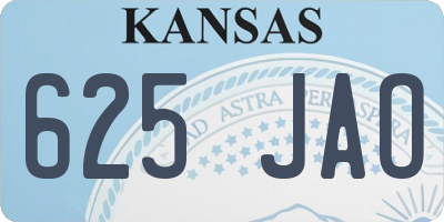 KS license plate 625JAO