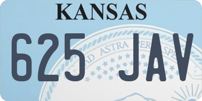 KS license plate 625JAV