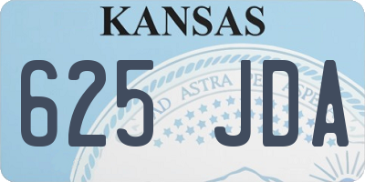 KS license plate 625JDA