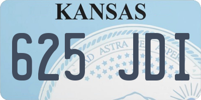 KS license plate 625JDI