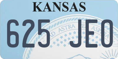 KS license plate 625JEO