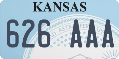 KS license plate 626AAA