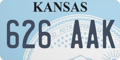 KS license plate 626AAK