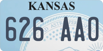 KS license plate 626AAO