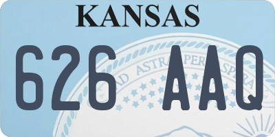 KS license plate 626AAQ