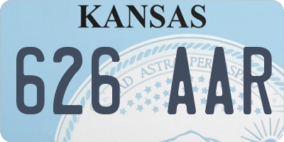 KS license plate 626AAR