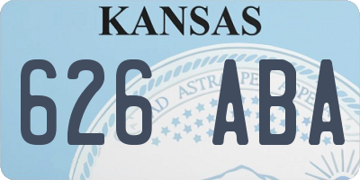 KS license plate 626ABA