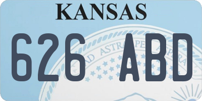 KS license plate 626ABD