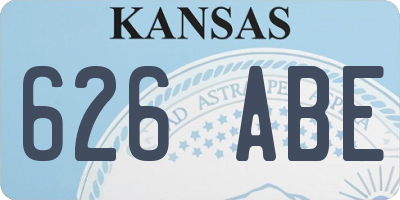 KS license plate 626ABE