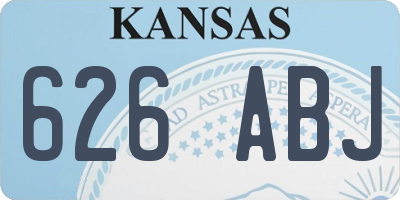 KS license plate 626ABJ
