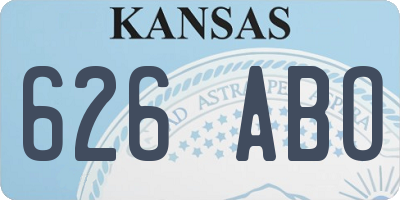 KS license plate 626ABO