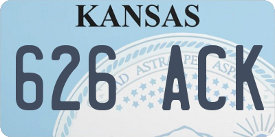 KS license plate 626ACK