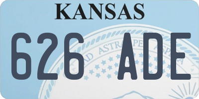 KS license plate 626ADE