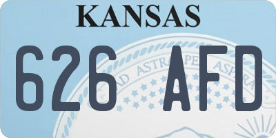 KS license plate 626AFD