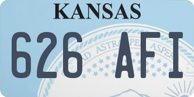 KS license plate 626AFI
